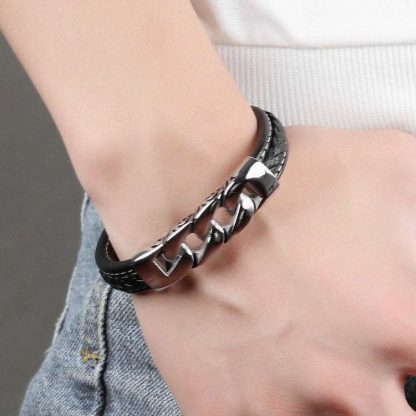 Leather Bracelet Box Chain