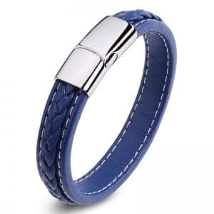 Blue Leather Rope Bracelet