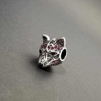 Micro Pave Crystal Fox/Ladybird/Leopard Connector Charm Spacer Bead DIY Bracelet 