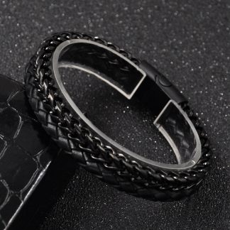 Leather Steel Chain Link